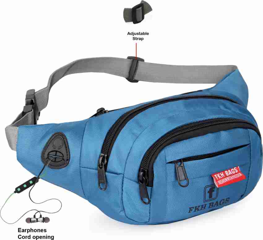 fkhbags Men Women Slim Fanny Pack Casual Sling Shoulder Chest Pack Fanny Pack for Travel Bags Hiking Trekkingwaist bag waist bag blue Price in India Flipkart