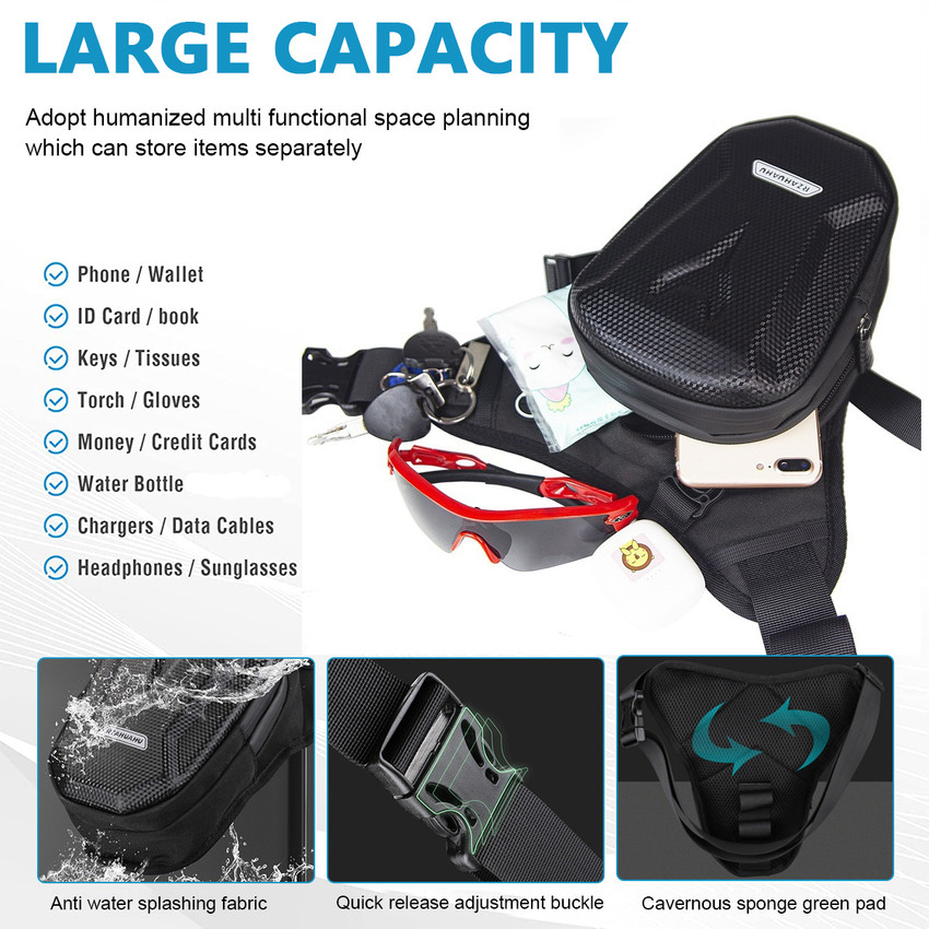 HANNEA Otorcycle Waist Pack Drop Leg Bags Men Women Bike Riding Cycling Tactical Waist Bag Black Price in India Flipkart