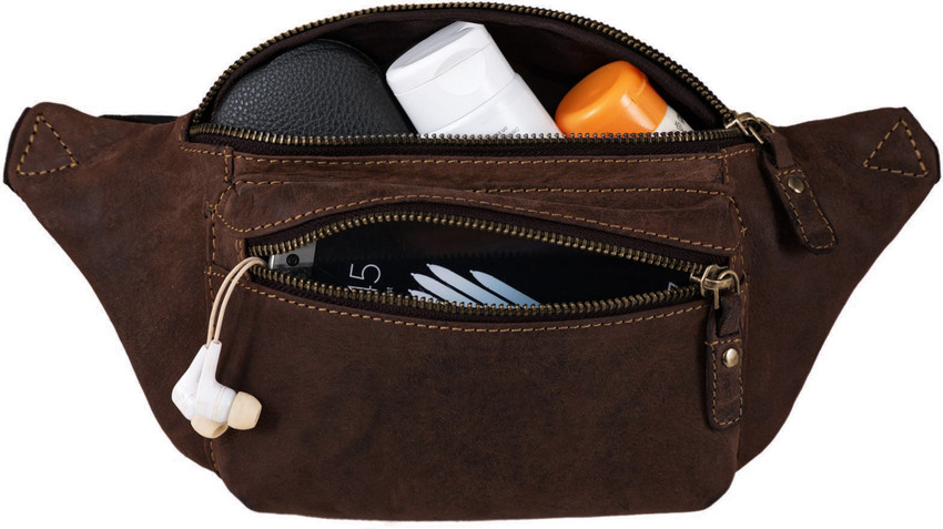 Women's vintage leather adjustable outlet belt multifunction waist bag