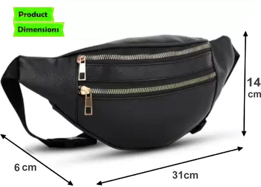 Mens black leather fanny pack discount