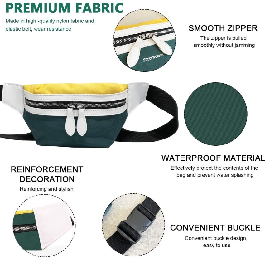 Fashionable Geometric Pattern Waist Bag, Crossbody Zipper Fanny