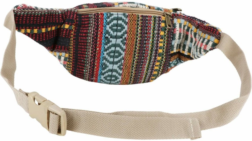 Fanny Pack Waist Bag Boho Baja Woven Pattern Canvas