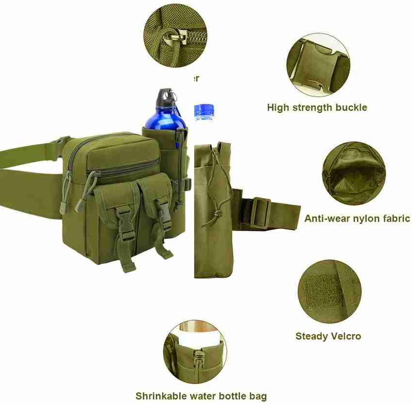 CarryTrip Tactical Camping Waist Pack Oxford Fabric Hip Belt Bag Pouch  Water Bottle Holder Tactical Waist Bag Green - Price in India | Flipkart.com