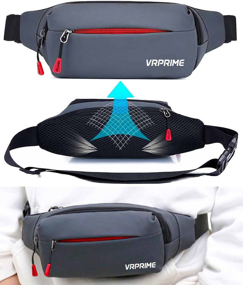 VRPRIME Waist Bag for Men Fanny Waist Pouch Pack Waist Bag Grey Price in India Flipkart