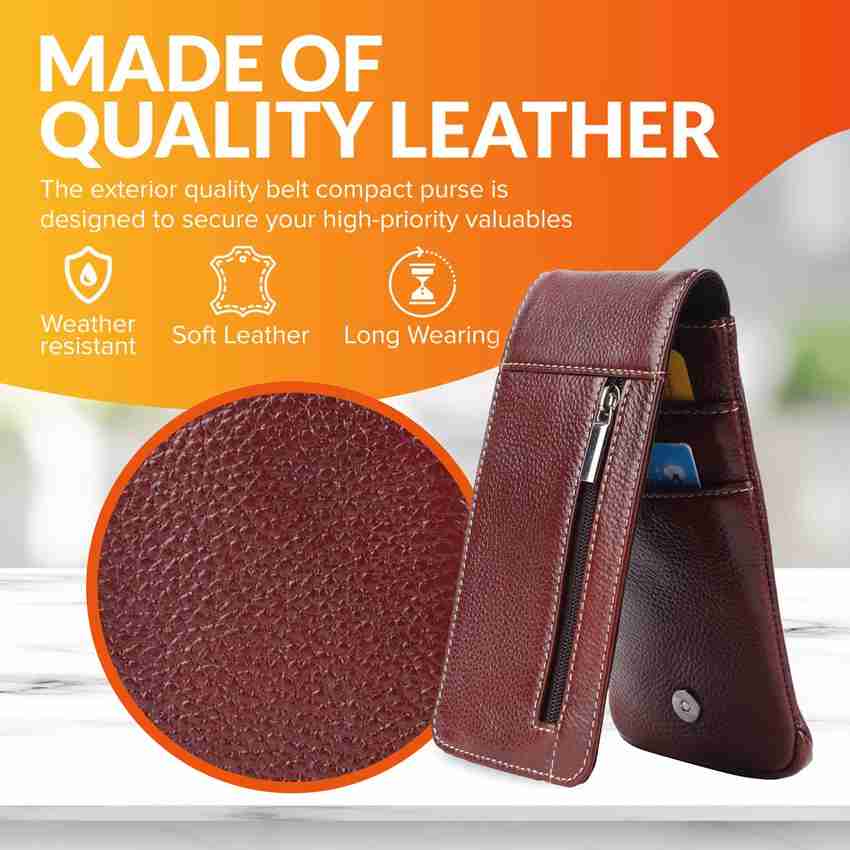 LEATHER LEAF 100 Genuine Leather Holster Pouch Case with Belt