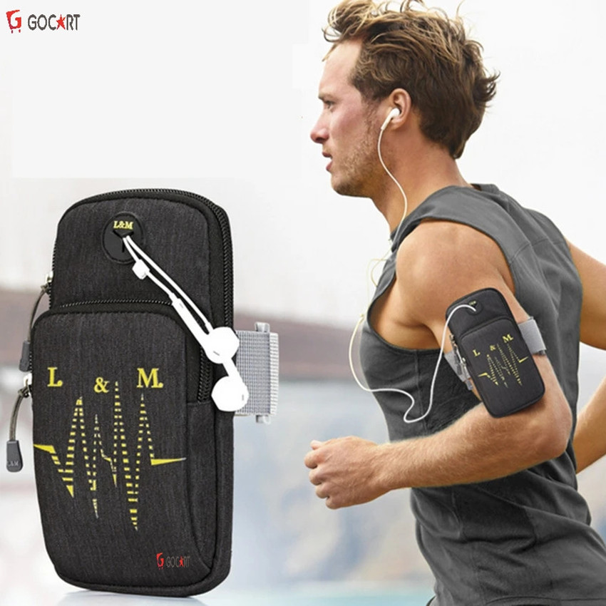 GOCART Men and Women Mobile Phone Arm Band Fitness Wrist Bag