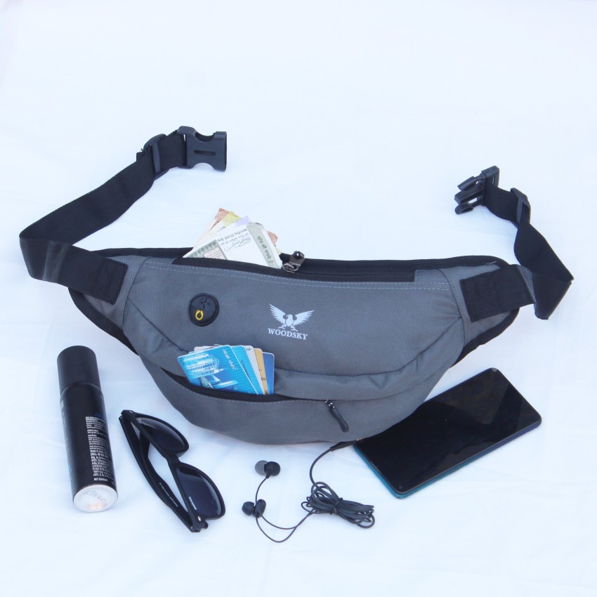 woodsky Waist Bags for Men Women, Shoulder and Chest Fanny Pack waist bags  black - Price in India