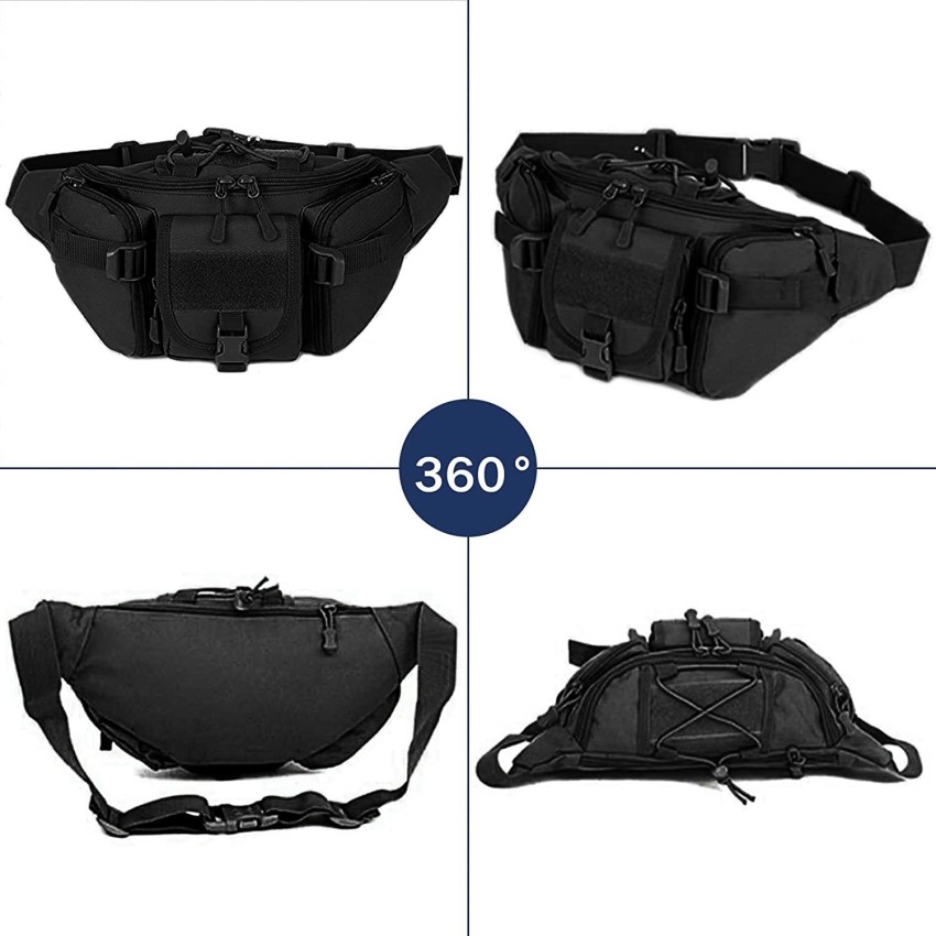 Scoyca Outdoor Tactical Military Pack Chest Bag Waist Bag Waist bag black -  Price in India
