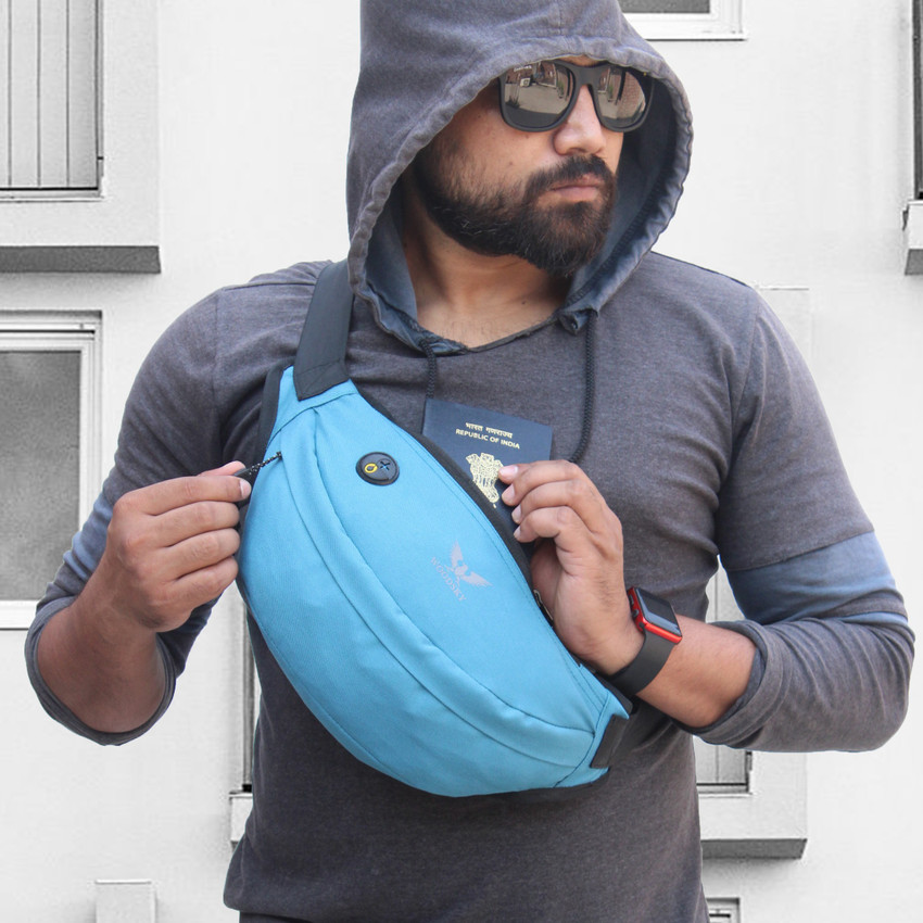 woodsky STYLISH WAIST BAG FOR MEN WOMEN WAIST BAG SKY BLUE men women waist bags SKY BLUE Price in India Flipkart