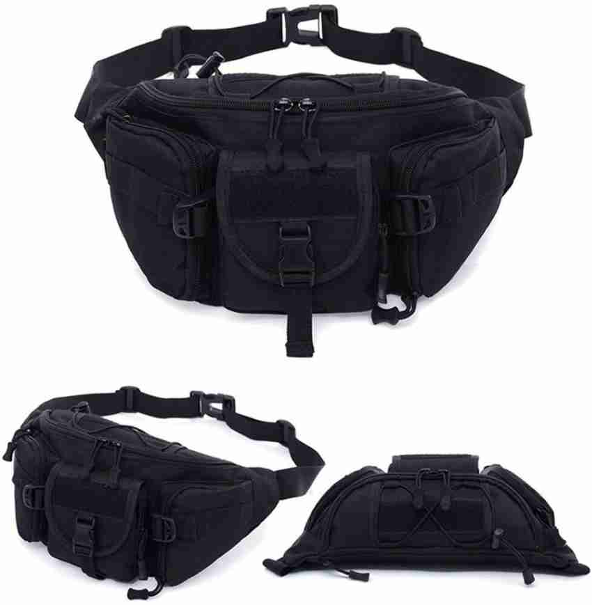 Scoyca Outdoor Tactical Military Pack Chest Bag Waist Bag Waist bag black -  Price in India