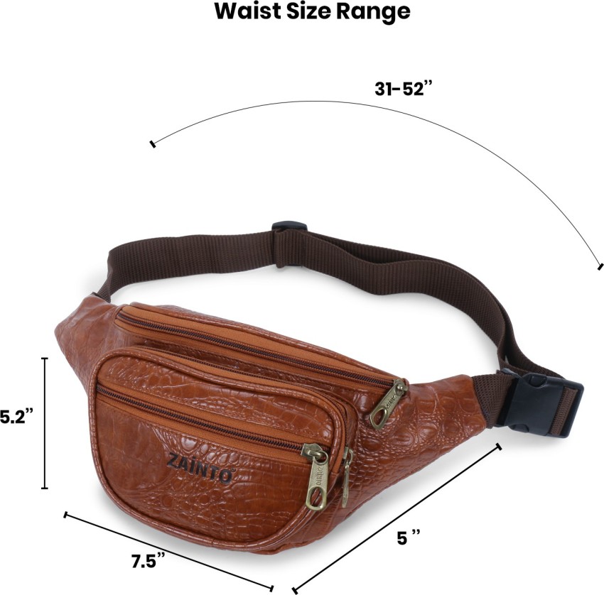 Zainto Waist bag kamar pouch Secure Waist/Bum Bag Travel/Holiday Money  passport holder waist bag Tan - Price in India