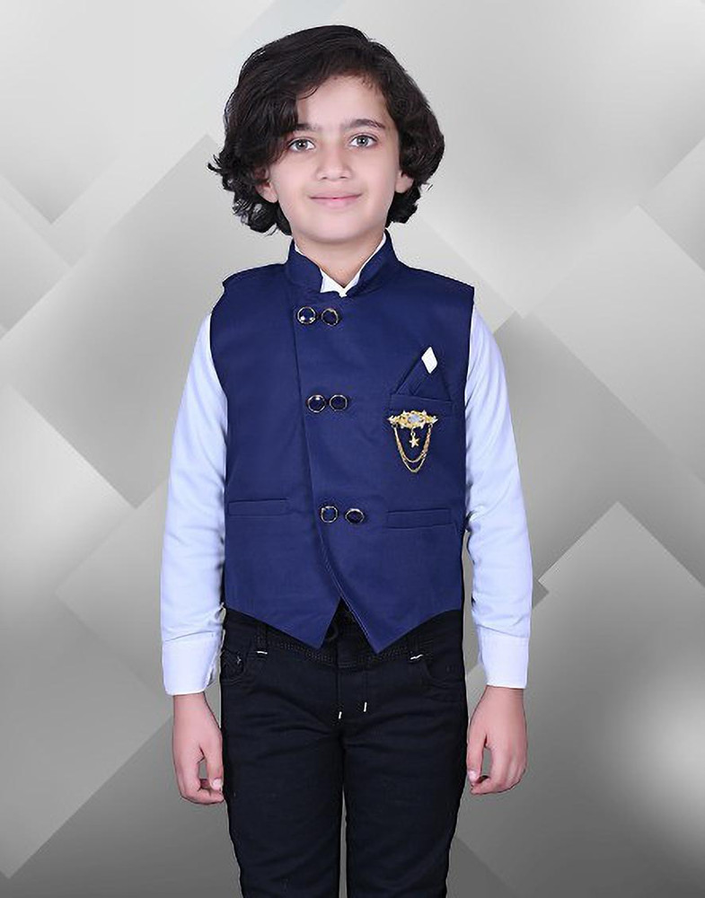 Kids blue waistcoat clearance