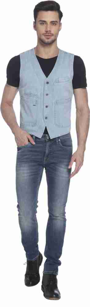 Jeans waistcoat for top mens