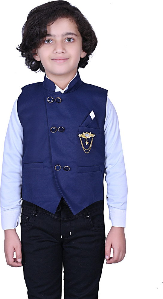 Kids discount navy waistcoat