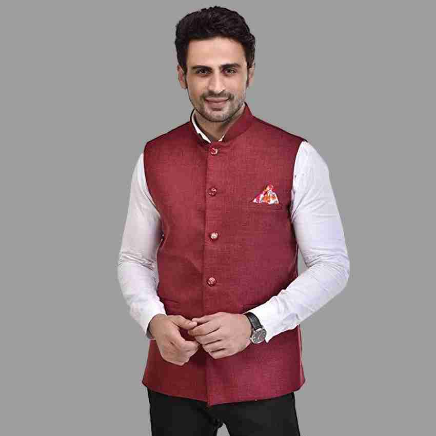 Maroon best sale colour waistcoat