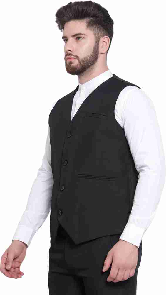 Manq solid men's on sale waistcoat