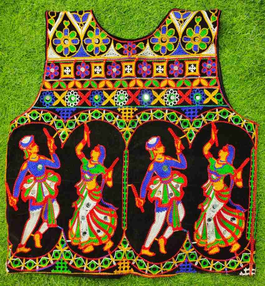 Women's Navratri Style Embroidery Sleeveless Readymade Sleeveless