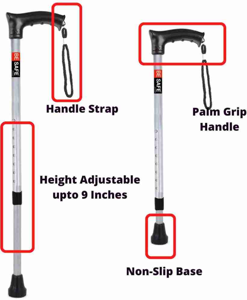 Besafe Forever BEWSIG02 28 inch Aluminium Grey Adult Walking Cane Support  Stick
