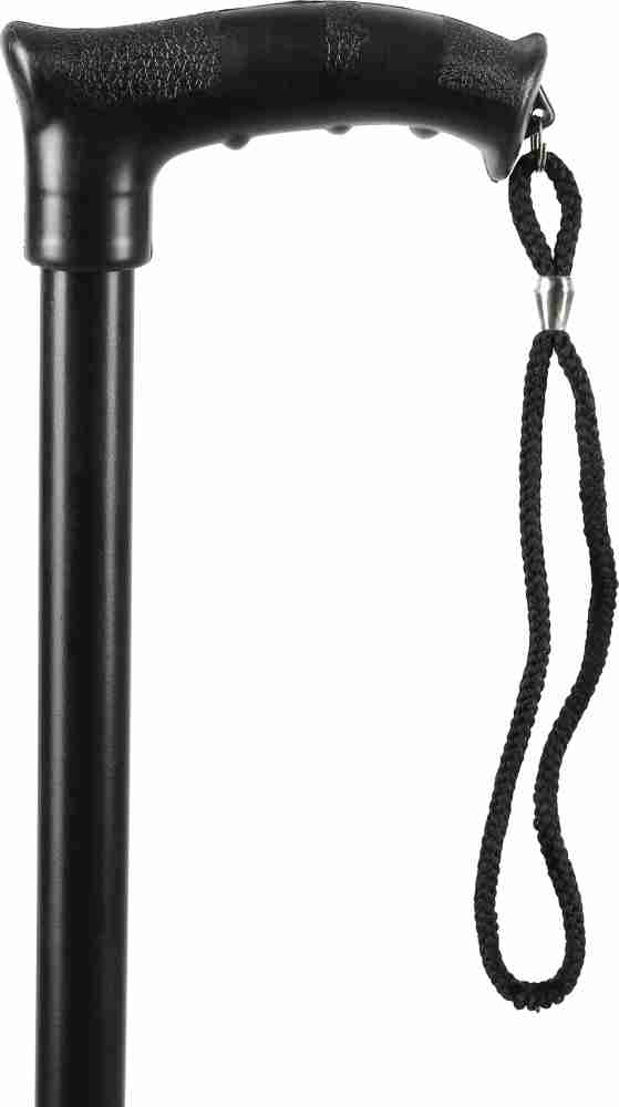 MCP Jindal Premium Height Adjustable Walking Stick Aluminium Cane Trekking  Support Stick for Men, Women & Old People (Black)