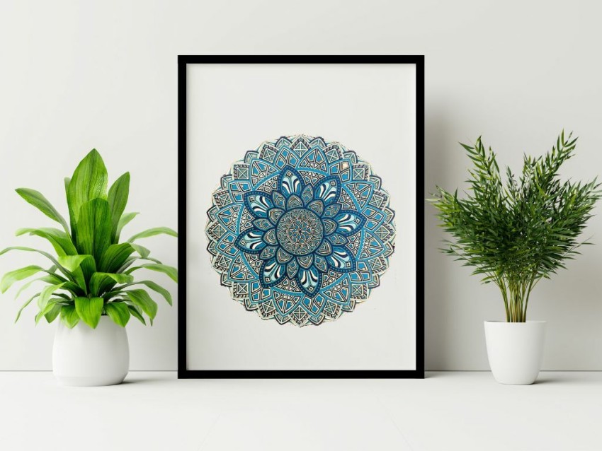 Teal Abstract 3D Wall Art - Wooden Wall Decor - Framed Wood Wall Hanging-  Home Office Decor