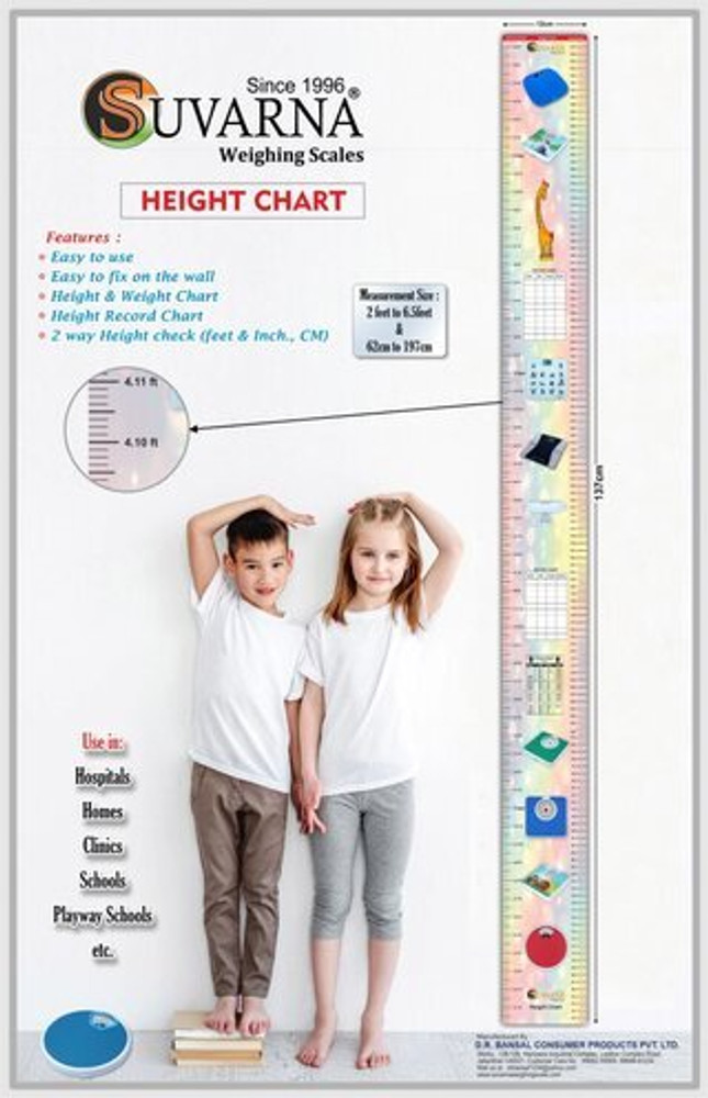 SUVARNA HEIGHT MEASUREMENT CHART IN FEET AND CM MAX 192CM AND 6.6 FT WITH RECORD CHART Price in India Buy SUVARNA HEIGHT MEASUREMENT CHART IN FEET AND CM MAX 192CM AND