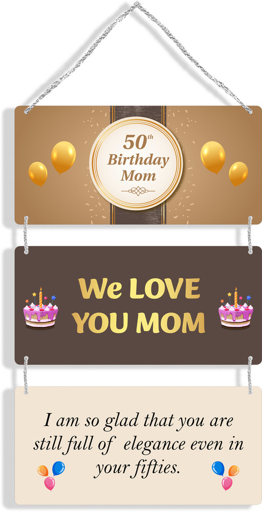 Regalocasila Beautiful Wooden Mom 50th Birthday Wishes Wall