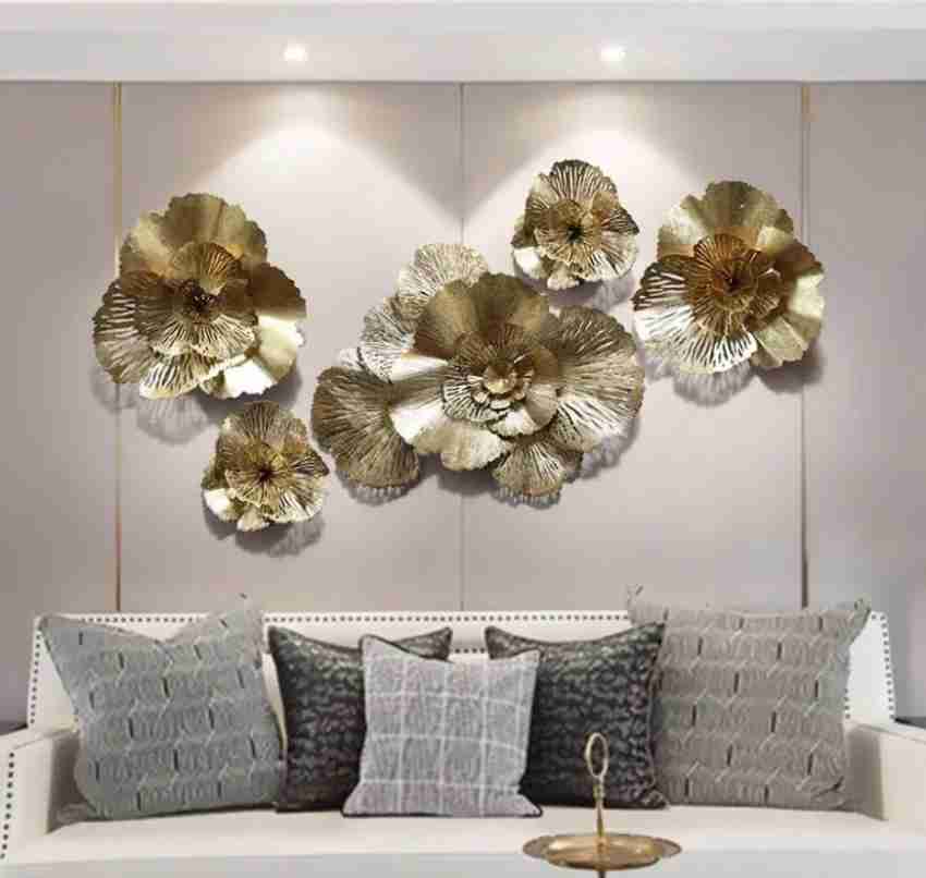 Royal Heritage crafts Metal Wall Hanging Golden Set Of Six Flower Wall Art  for Home Decor Price in India - Buy Royal Heritage crafts Metal Wall Hanging  Golden Set Of Six Flower