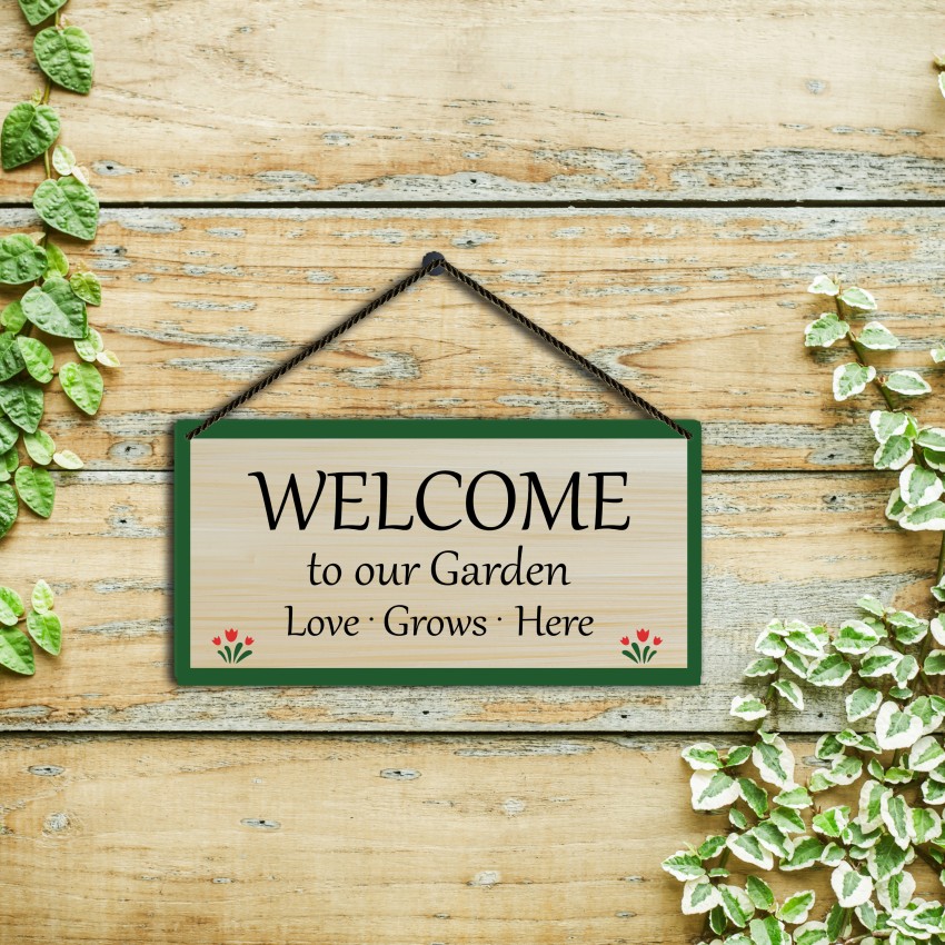 Buy wholesale Welcome metal sign with skull and flower motif