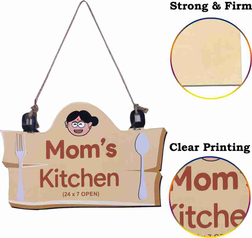 printcart Mom's Kitchen Cooked with Love Pine Wooden Wall Door Hanging (10  inch x 9inch) Price in India - Buy printcart Mom's Kitchen Cooked with Love  Pine Wooden Wall Door Hanging (10