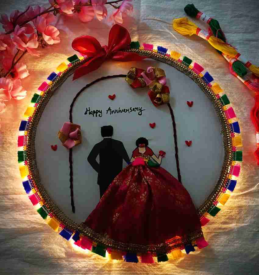 GiftScoop Wedding Embroidery Hoop gift for Couple, Design 2 with Light  Price in India - Buy GiftScoop Wedding Embroidery Hoop gift for Couple