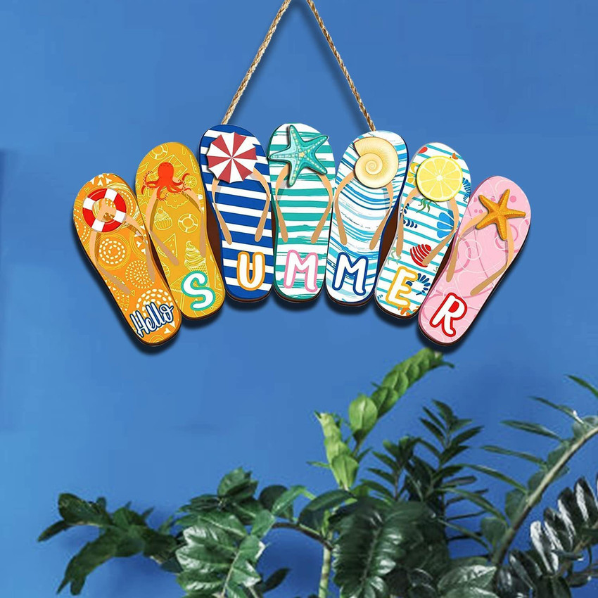 Wooden flip flops home decor outlet