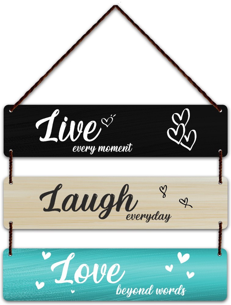 Home Delight Live Laugh Love Motivational Quotes Wooden Wall ...