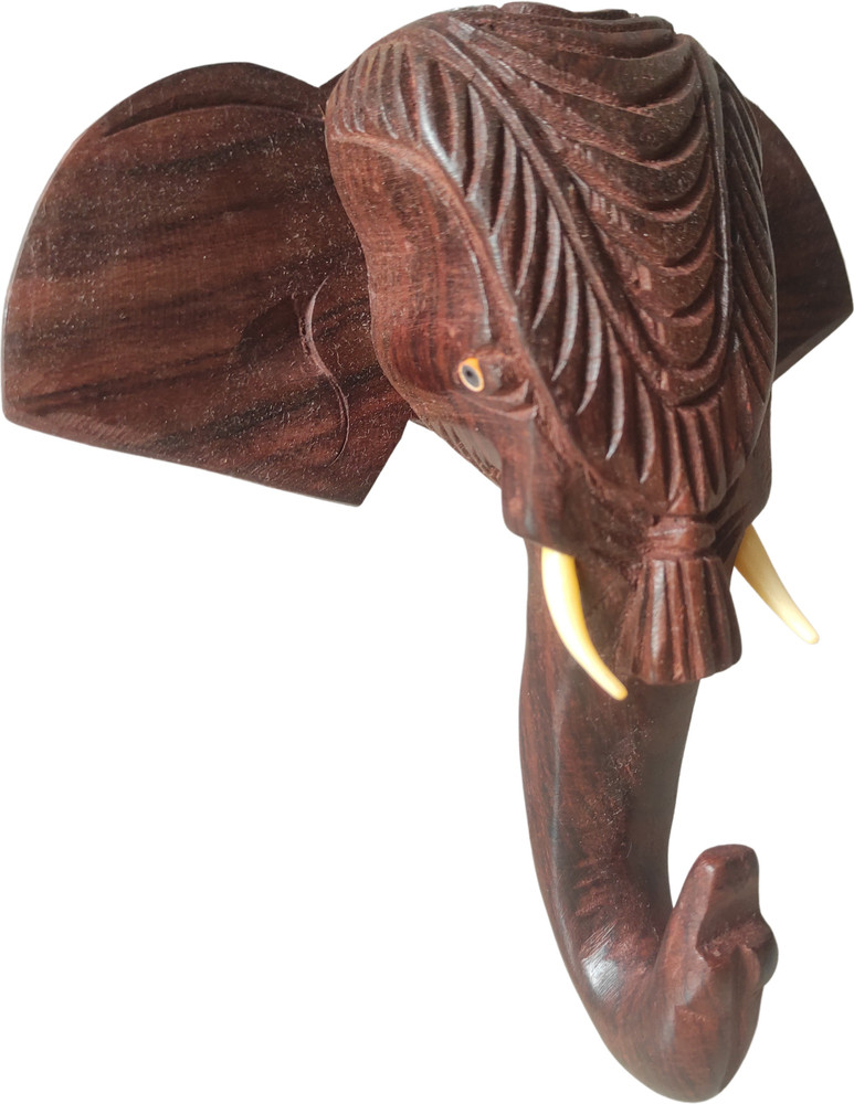 Devaa 10 inch wooden hand curved elephant head miniature coat hanger Price in India Buy Devaa 10 inch wooden hand curved elephant head miniature coat hanger online at Flipkart