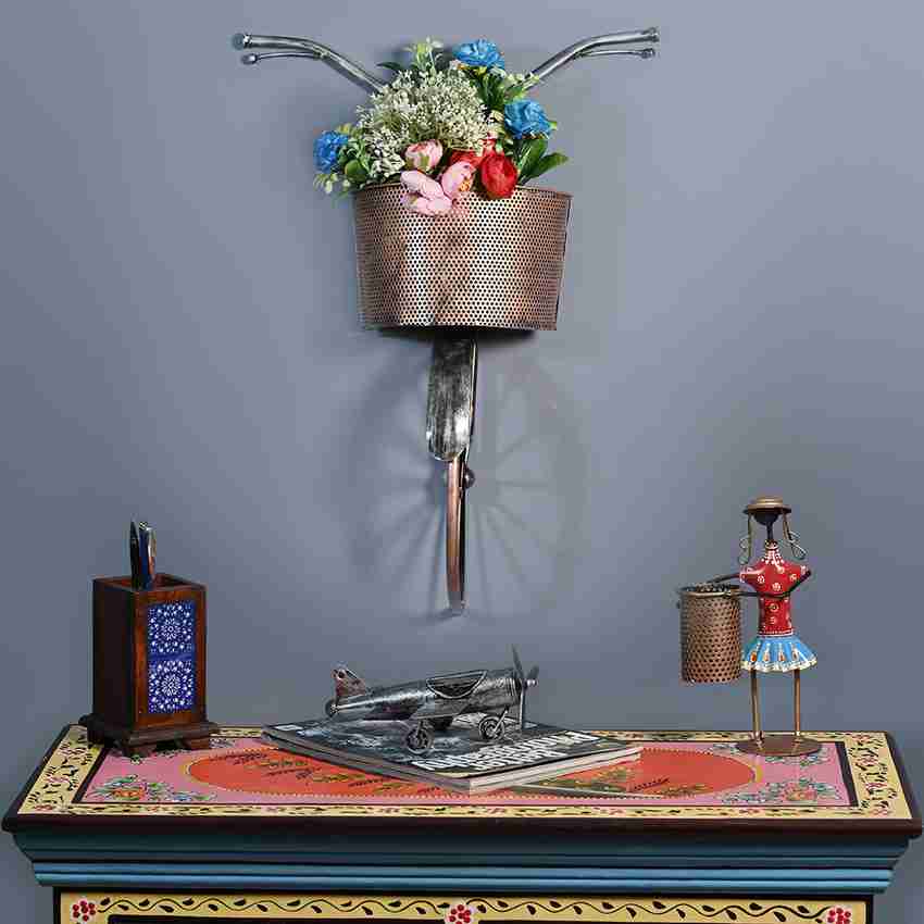 Wall art bicycle with flowers outlet