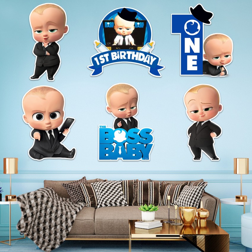 ZYOZI Boss Baby 1st Birthday Cardstock Cutout with Glue Dot for 