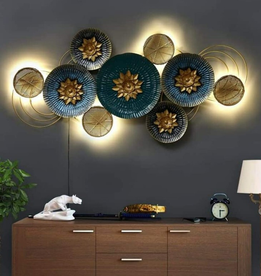Led metal online wall art