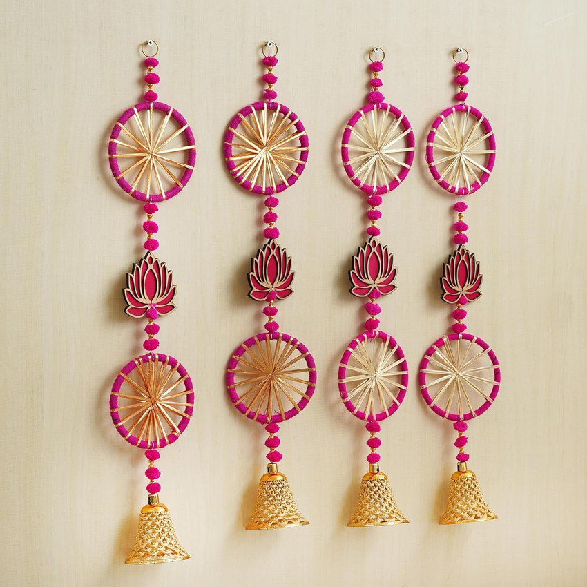 WEBELKART Handmade Lotus with Chakri Wall Hanging for Diwali Decoration Pack of 4 Price in India Buy WEBELKART Handmade Lotus with Chakri Wall Hanging for Diwali Decoration Pack of 4 online