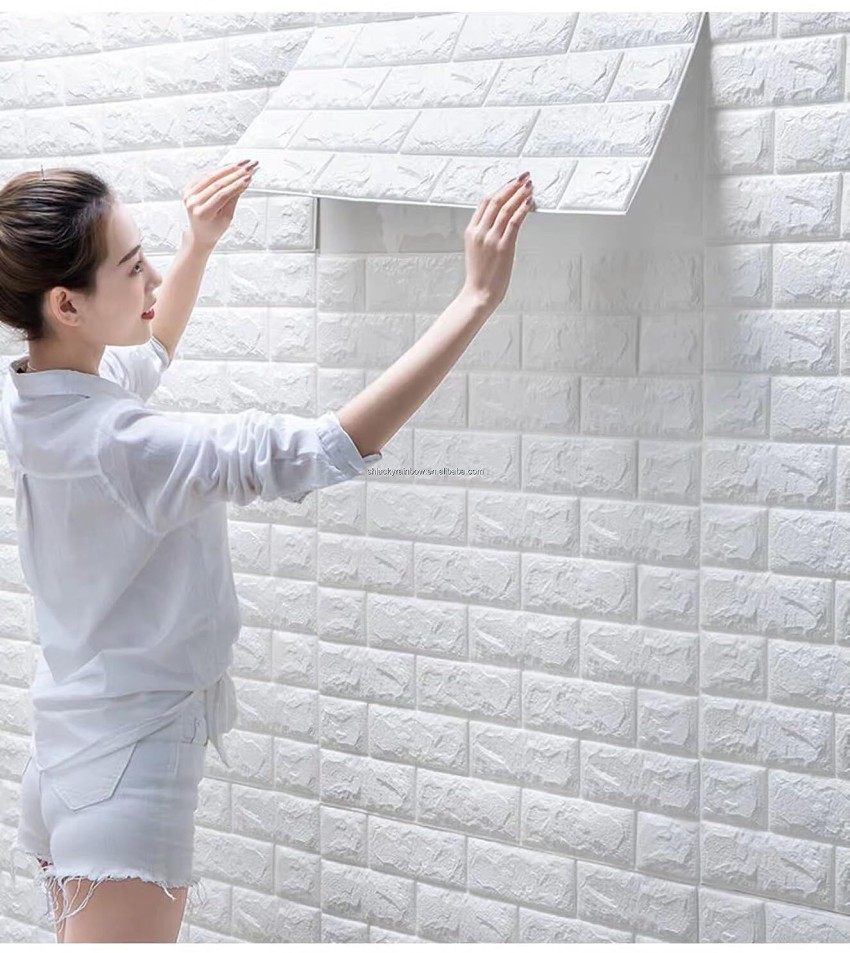 3D Brick Wall Sheet Self-Adhesive Foam Wallpaper Panels Room Decal