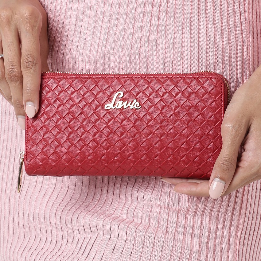 LAVIE Women Casual Red Artificial Leather Wallet RED Price in