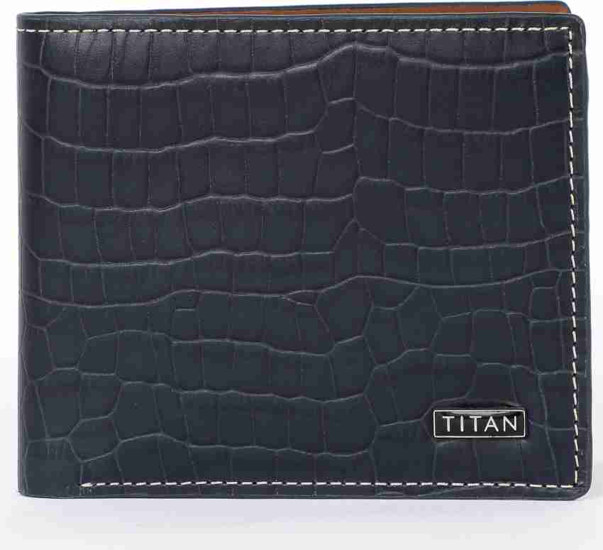 Titan Men Formal Blue Genuine Leather Wallet Navy Price in India