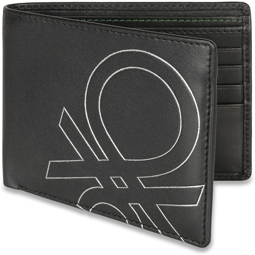 United Colors of Benetton Men Black Genuine Leather Wallet