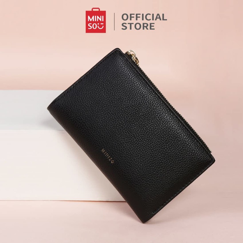 MINISO Women Black Artificial Leather Wallet Black - Price in India |  Flipkart.com