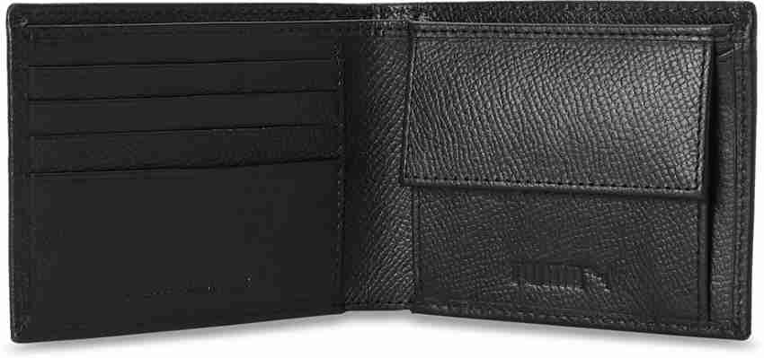 PUMA Men Women Black Genuine Leather Wallet