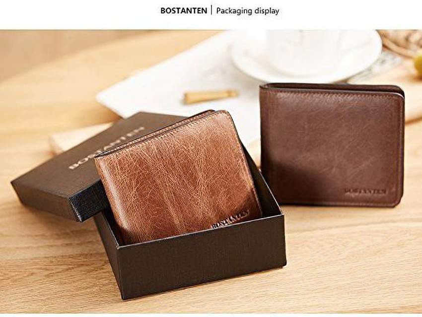 BOSTANTEN Men Brown Genuine Leather Wallet Brown Price in India