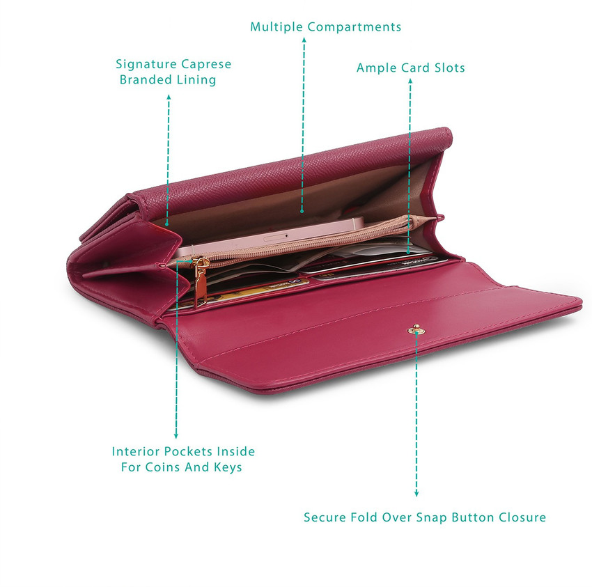 Caprese Women Casual Maroon Artificial Leather Wallet MAROON