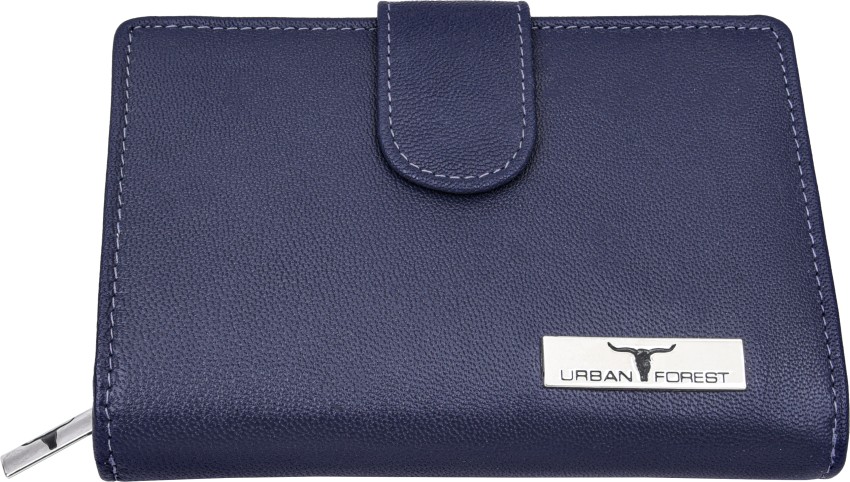 Urban Forest Women Blue Genuine Leather Wallet