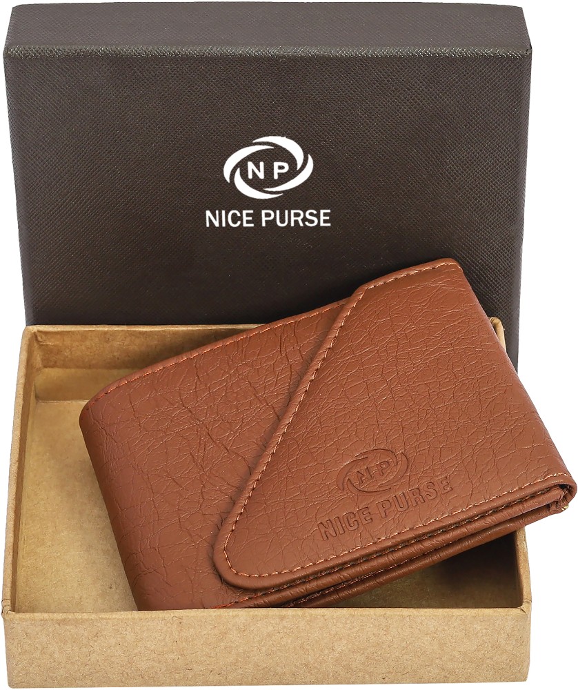 Nice Purse Men Casual Formal Tan Genuine Leather Wallet Tan