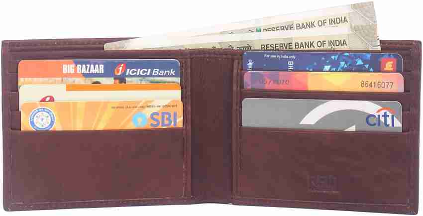 Star Messy Men Casual Brown Genuine Leather Wallet Brown Price