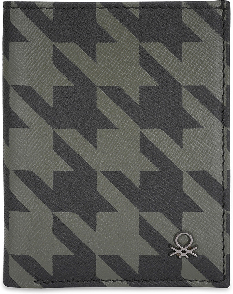 United Colors of Benetton Men Casual Formal Black Grey Genuine Leather Wallet Black Price in India Flipkart