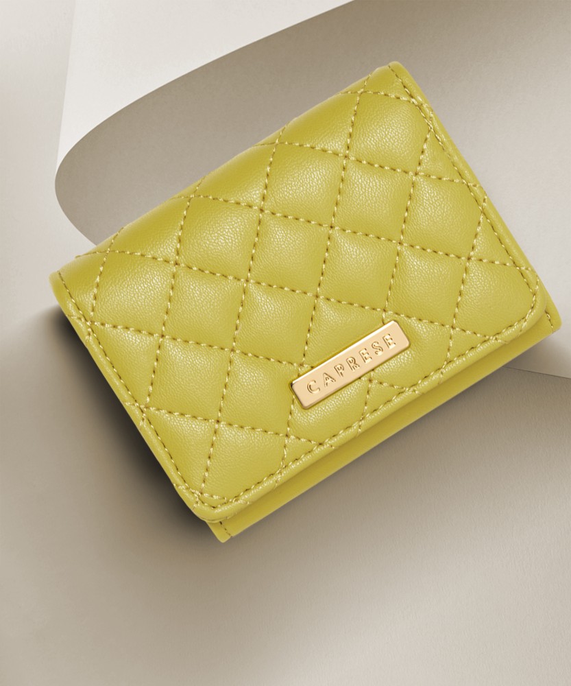 Caprese Women Casual Yellow Artificial Leather Wallet Lime Price